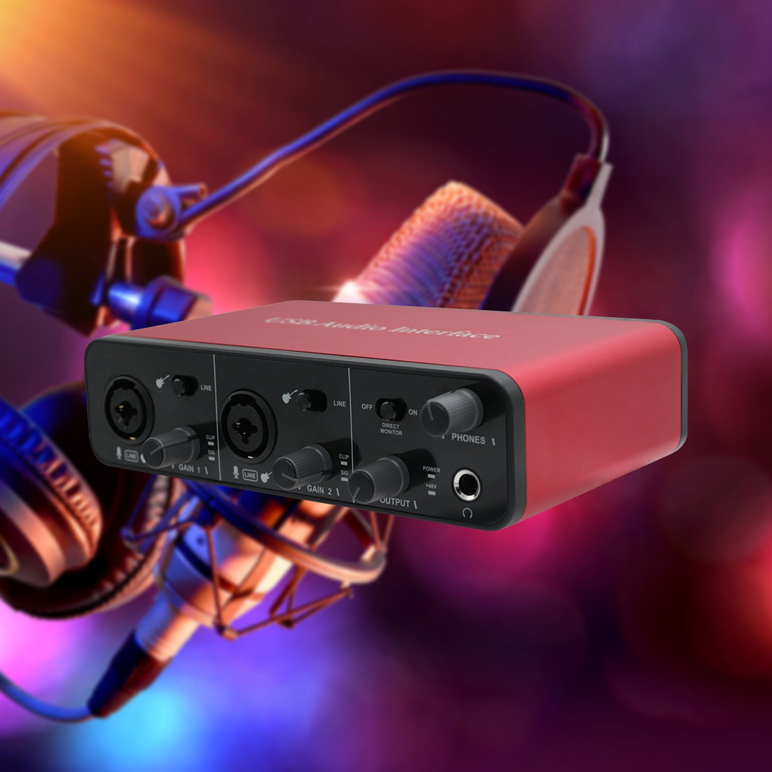 2i2 USB Audio Interface for Recording Podcasting,Streaming,Recording ...